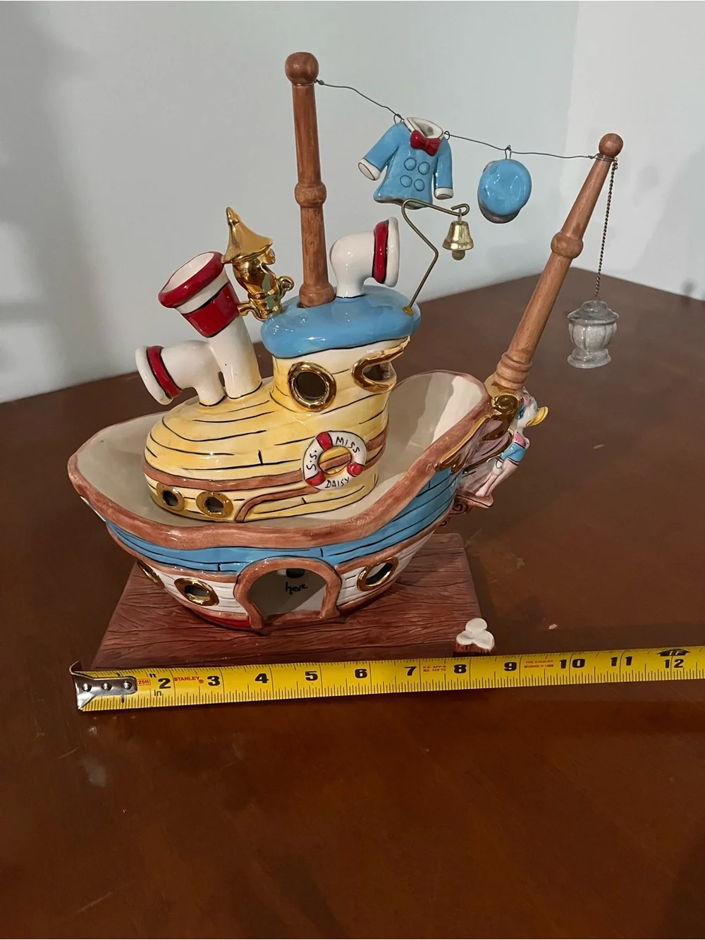 Donald Duck Ceramic Boat Tea Light Candle Holder